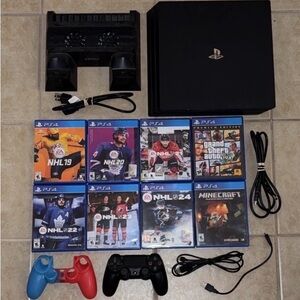 Sony PlayStation 4 Console Bundle with Games and Accessories - Black